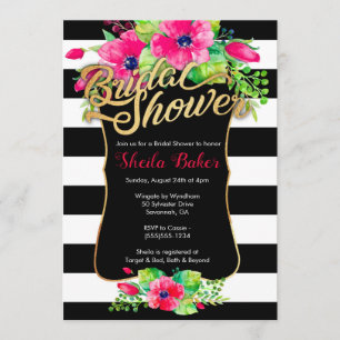 Invitation à la douche nuptiale - Floral Stried