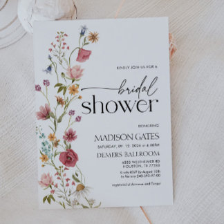 Invitation à la douche nuptiale florale