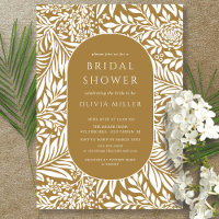 Invitation à la douche nuptiale florale à feuilles