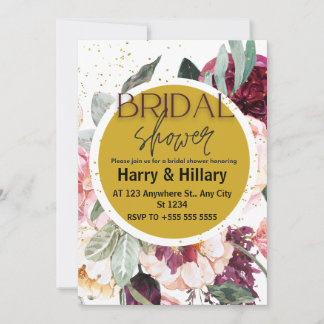 Invitation à la douche nuptiale florale avec cercl