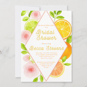 Invitation à la douche nuptiale florale Citrus