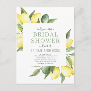 Invitation à la douche nuptiale florale de citron