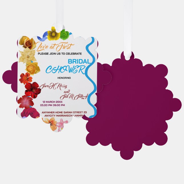 Invitation à la douche nuptiale florale, Fleur sau (Recto/Verso)