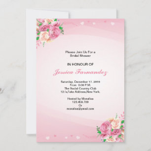 Invitation à la douche nuptiale florale vive