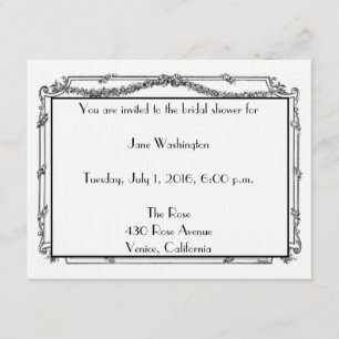 Invitation à la douche nuptiale française