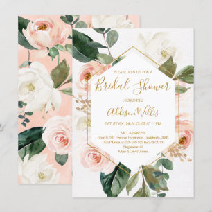 Invitation à la douche nuptiale géométrique floral