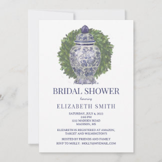 Invitation à la douche nuptiale Ginger Jar & Boxwo