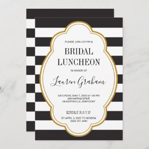 Invitation à la douche nuptiale Glam Stripe