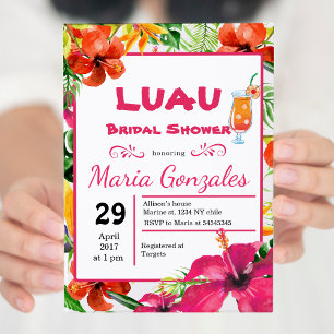 Invitation à la douche nuptiale Hawaiian Luau
