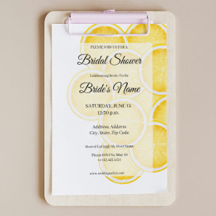 Invitation à la douche nuptiale jaune Lemon Spritz