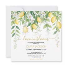 Invitation à la douche nuptiale Lemon Blossom