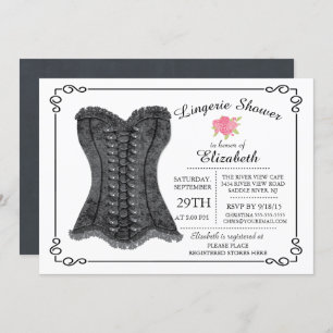 Invitation à la douche nuptiale Lingerie moderne e