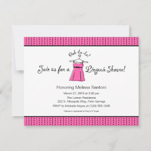 Invitation à la douche nuptiale Lingerie rose