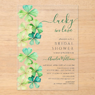 Invitation à la douche nuptiale Lucky Clover