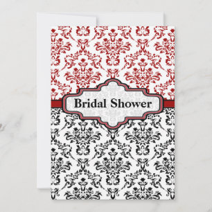 Invitation à la douche nuptiale mariage damassé ro