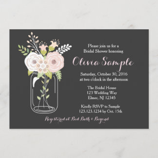 Invitation à la douche nuptiale Mason Jar