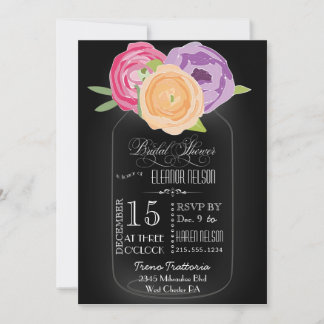 Invitation à la douche nuptiale Mason Jar Chalkboa