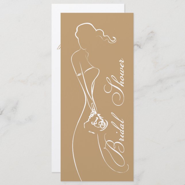 Invitation à la douche nuptiale Mocha (Devant / Derrière)