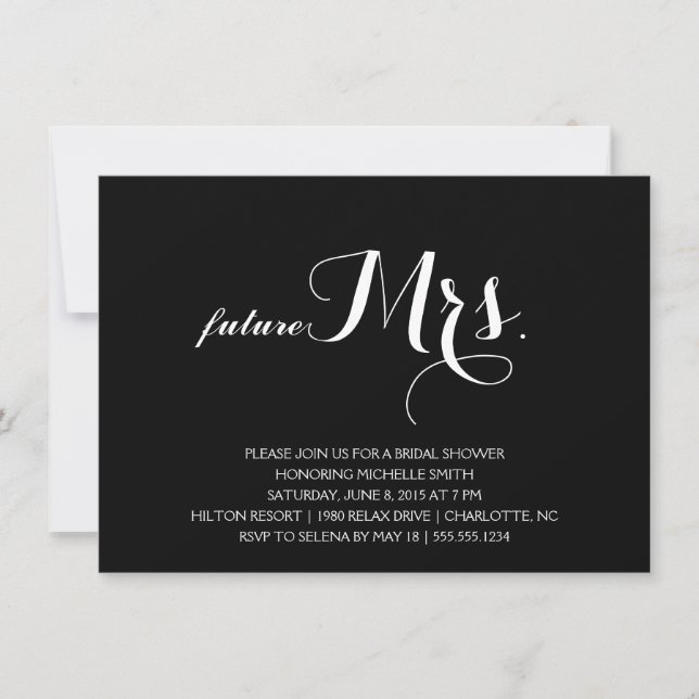 Invitation à la douche nuptiale moderne (Devant)