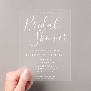 Invitation à la douche nuptiale moderne à script b