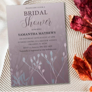 Invitation à la douche nuptiale moderne Deep Plum
