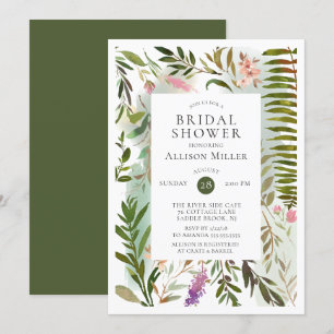 Invitation à la douche nuptiale moderne Fern Green