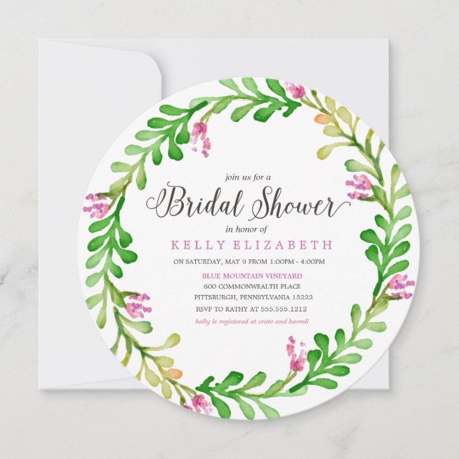 Invitation à la douche nuptiale MODERNE FLORAL WRE (Devant)