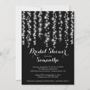 Invitation à la douche nuptiale moderne Sparkle