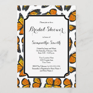 Invitation à la douche nuptiale Monarch Butterfly