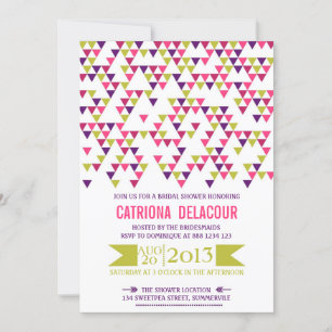Invitation à la douche nuptiale Motif triangle col