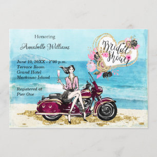 Invitation à la douche nuptiale moto