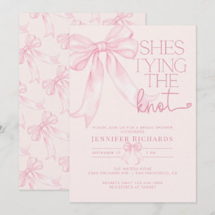 Invitation à la douche nuptiale noire Coquette Bow