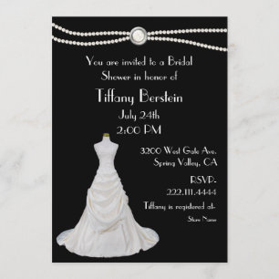 Invitation à la douche nuptiale noire et blanche