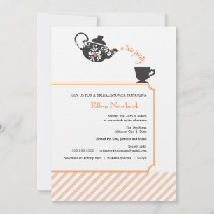 Invitation à la douche nuptiale orange - Thé