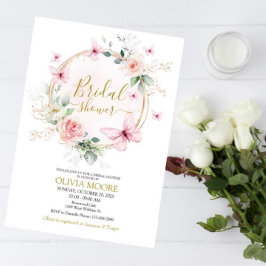 Invitation à la douche nuptiale papillon