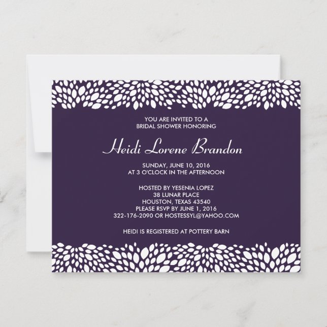 Invitation à la douche nuptiale personnalisable en (Devant)