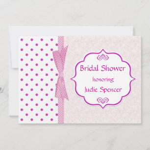 Invitation à la douche nuptiale Pink polkadot
