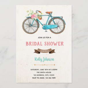 Invitation à la douche nuptiale pour bicyclettes à