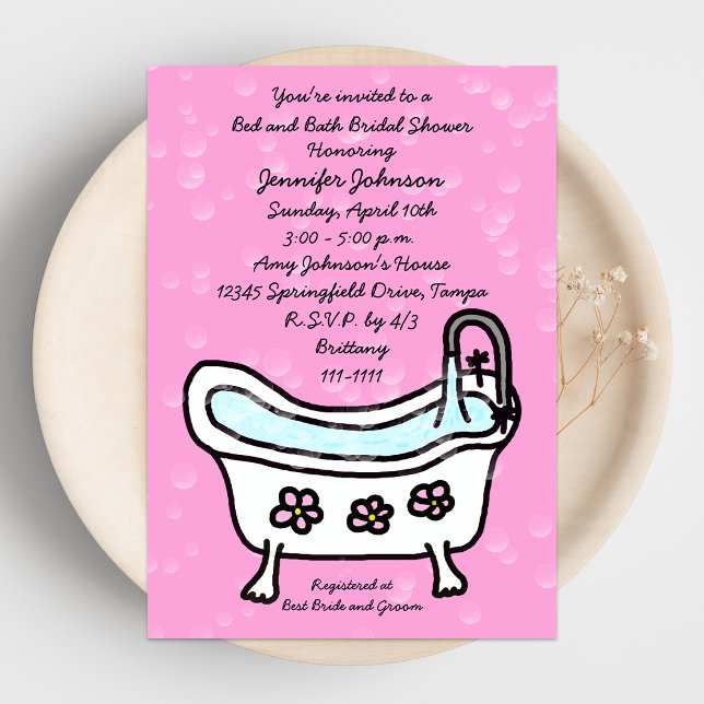 Invitation à la douche nuptiale pour lit et bain — (Créateur téléchargé)