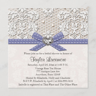 Invitation à la douche nuptiale Purple Pearl Lace 