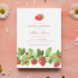 Invitation à la douche nuptiale Red Strawberry Ber