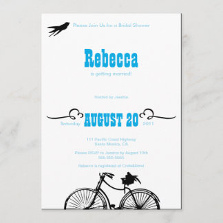 Invitation à la douche nuptiale Retro Bike