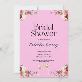 Invitation à la douche nuptiale rose