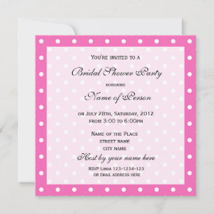 Invitation à la douche nuptiale rose