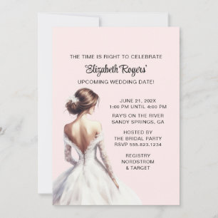 Invitation à la douche nuptiale rose