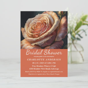Invitation à la douche nuptiale Rose de couleur Pe