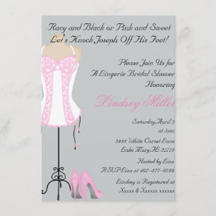 Invitation à la douche nuptiale rose et blanc