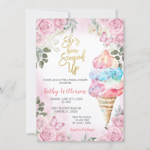 Invitation à la douche nuptiale rose Floral