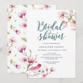 Invitation à la douche nuptiale rose Magnolia