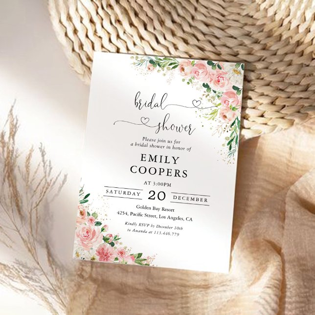 Invitation à la douche nuptiale rose pâle (Créateur téléchargé)